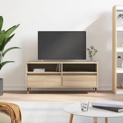 vidaXL TV skrinka dub sonoma 100x34,5x44,5 cm spracované drevo