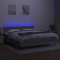 vidaXL Posteľ boxsping s matracom a LED bledosivá 180x200 cm látka
