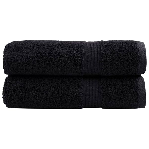 vidaXL Prémiové utierky na ruky SOLUND 2 ks čierne 50x100 cm 600 g/m²