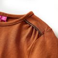 vidaXL Detské tričko s dlhými rukávmi koňakové 104
