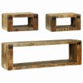 vidaXL Zostava TV skriniek 3 ks Hnedá 100 x 30 x 32 cm Mangový masív