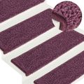 vidaXL Schodové rohože 30 ks 65x21x4 cm tmavo fialové s obdĺžnikovým okrajom