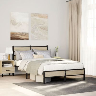 vidaXL Posteľný rám bez matraca dub sonoma 120x190 cm kompozitné drevo