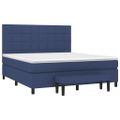 vidaXL Posteľný rám boxspring s matracom modrý 180x200 cm látka