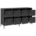 vidaXL Komoda čierna 135x39x73,5 cm oceľ valcovaná za studena