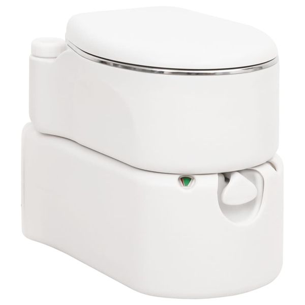 vidaXL Integrované kempingové WC biele 24+17 l HDPE a oceľ