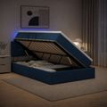 vidaXL LED úložná posteľ s matracom Modrá 120 x 200 cm Látka