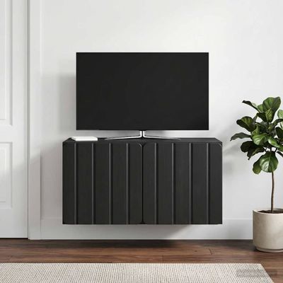 vidaXL Nástenná TV skrinka 59,5 x 31 x 30 cm Čierna Kompozitné drevo