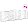 vidaXL Oblúkové gabionové koše 9 ks 400x50x120/140 cm pozink. železo