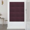 vidaXL Nástenné panely 12 ks fialové 30x30 cm látkové 1,08 m²