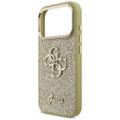 Puzdro Guess Fixed Glitter Big 4G Metal Frame pre iPhone 17 Pro zlaté