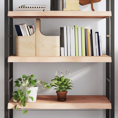 vidaXL Nástenná polica 80x50x(2-6) cm neošetrený dubový masív
