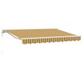 vidaXL Rám markízy Žltá a Šedá 350 x 200 cm Polyester s PU povrchom