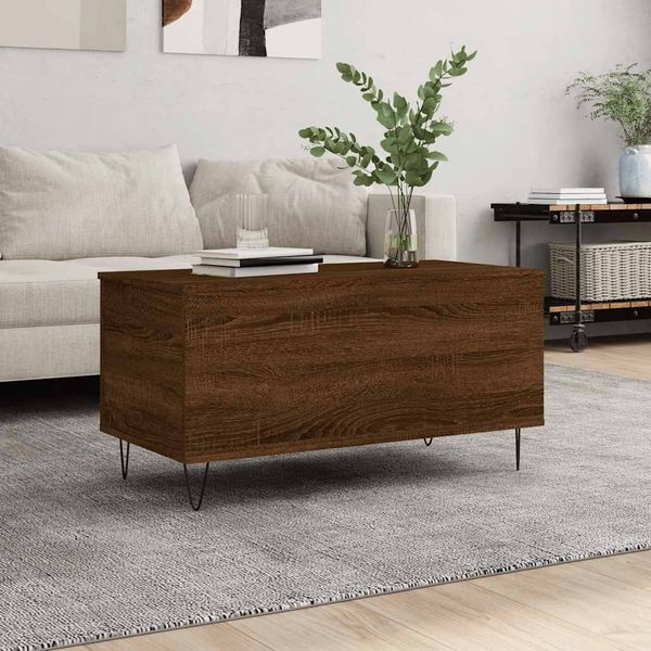 vidaXL Konferenčný stolík hnedý dub 90x44,5x45 cm spracované drevo
