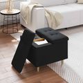 vidaXL Ottoman s Úložným Priestorom Čierny 60 x 60 x 45 cm látka