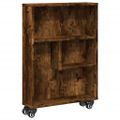 vidaXL Úzky úložný vozík dymový dub 48x13x68 cm kompozitné drevo
