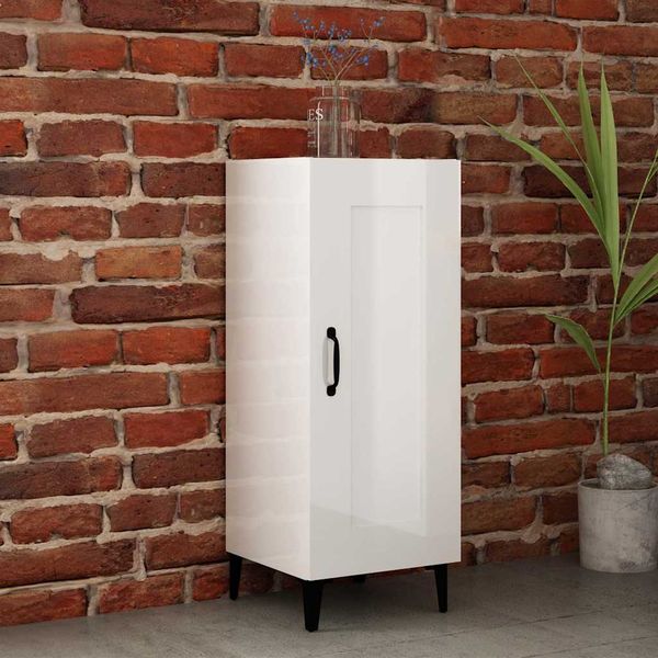 vidaXL Komoda lesklá biela 34,5x34x90 cm spracované drevo