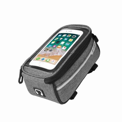 Maxlife OEM100509 vodeodolná taška na bicykel s držiakom na telefón sivá