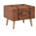 vidaXL Taburetka s úložným priestorom, svetlohnedá 40 cm, umelá koža