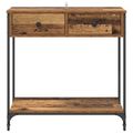 vidaXL Konzolový stôl Staré drevo 75 x 34,5 x 75 cm Kompozitné drevo