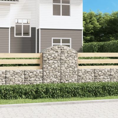 vidaXL Oblúkový gabionový kôš 100x50x120/140 cm pozinkované železo