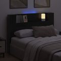 vidaXL Čelo postele s LED osvetlením Čierny dub Kompozitné drevo