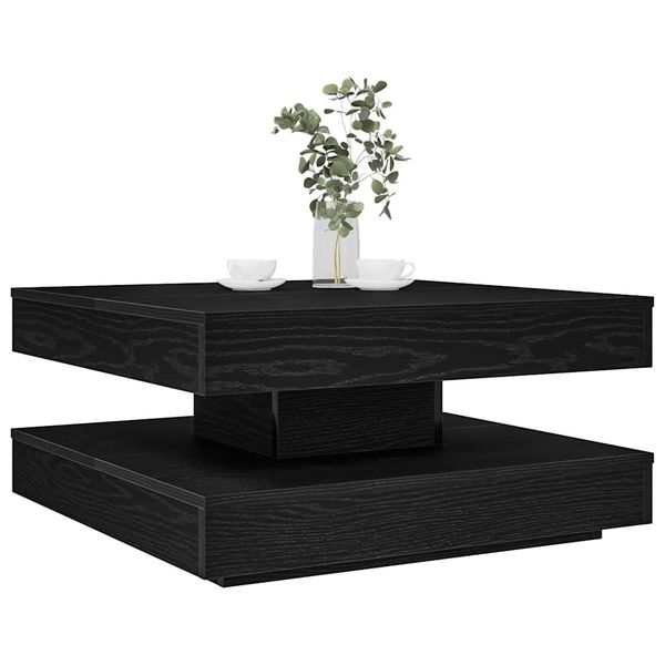VidaXL Konferenčný stolík otočný o 360 stupňov čierny 70x70x34,5 cm