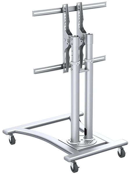 Neomounts PLASMA-M1200 / Mobile Flat Screen Floor Stand (height: 80-120 cm) / Silver Stojan, pojízdný, VESA, pro LCD a TV 27"-70", nosnost 50kg, výška 80-120cm, náklon 15°, stríbrný