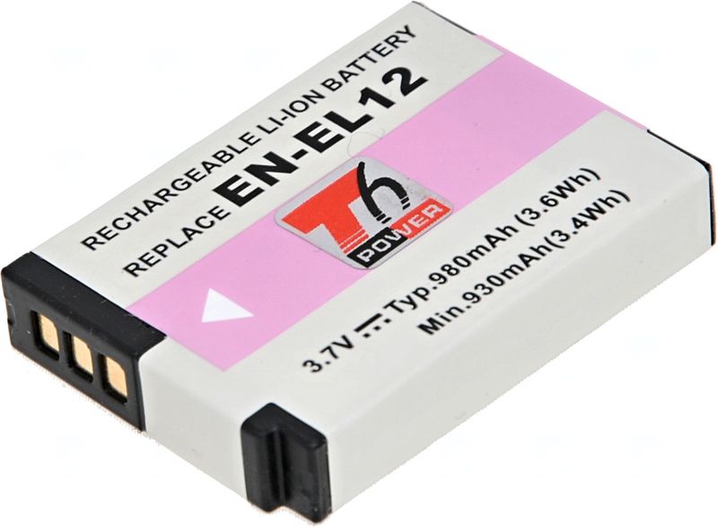 Batéria T6 Power Nikon EN-EL12, 1050mAh, 3,8Wh, čierna