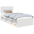 vidaXL Rám postele Biela 90 x 200 cm Masívne borovicové drevo