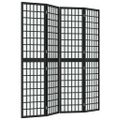 vidaXL Skladací paraván so 4 panelmi japonský štýl 160x170 cm čierny