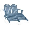 vidaXL 2-miestna záhradná stolička a taburetka Adirondack jedľa modrá