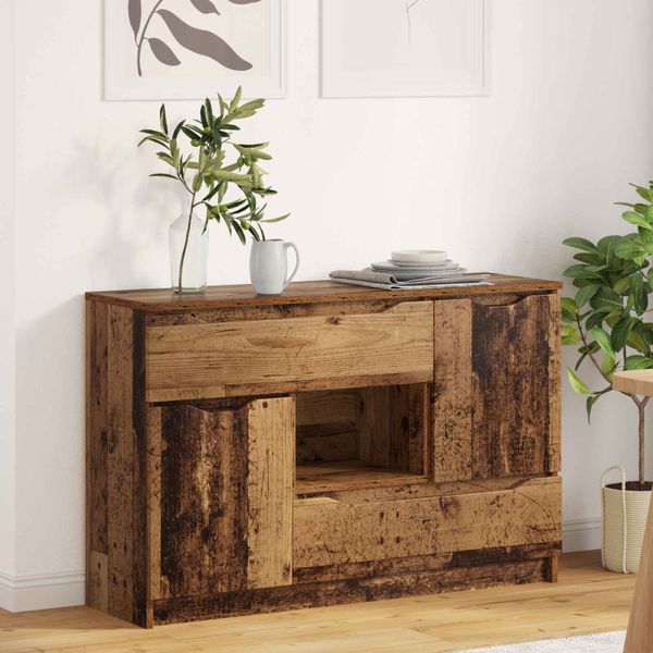 vidaXL Servírovacia skriňa so zásuvkou Staré drevo 100 x 30 x 65,6