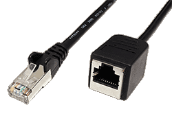 FTP patchkabel prodlužovací kat.5e, RJ45 M-F, 3m, černý