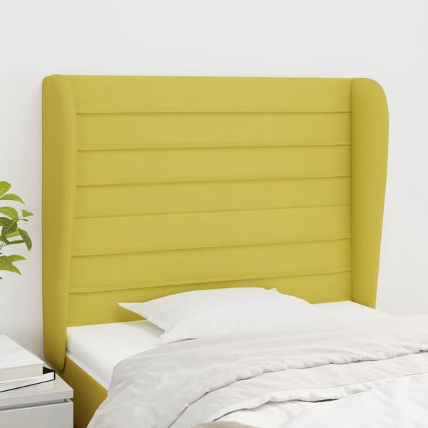 vidaXL Čelo postele so záhybmi zelené 83x23x118/128 cm látka