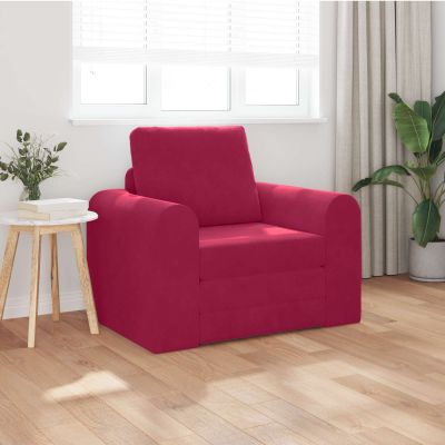 vidaXL Rozkladacia posteľ Víno červené 98 x 71 x 83 cm Zamat