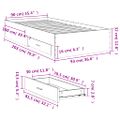 vidaXL Posteľný rám so zásuvkami hnedý dub 90x200 cm kompozitné drevo