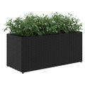vidaXL Záhradný kvetináč s 2 nádobami čierny 72x30x32 cm polyratan