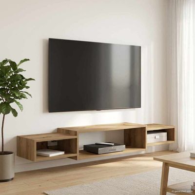 vidaXL Nástenný TV kabinet Nástenná montáž Dub artisan