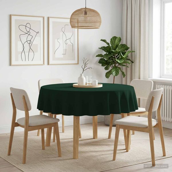 vidaXL Uterák na stôl 5 ks Okrúhly Tmavozelená Ø 140 cm Polyester