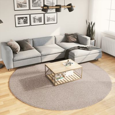vidaXL Shaggy koberec PAMPLONA, vysoký vlas, moderný, béžový Ø 240 cm
