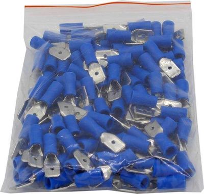 Faston-konektor 6,3 mm modrý pre kábel 1,5-2,5 mm², balenie 100 ks