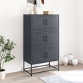 vidaXL Komoda antracitová 68,5x38,5x123,5 cm oceľ