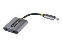 Ovládanie mikrofónu a slúchadiel, vstavaný 24-bit DAC (USBC-AUDIO-SPLITTER) - Audio separátor - USB-C samec rovný na mini jack samica rovný - 7 cm - čierna, šedá space gray