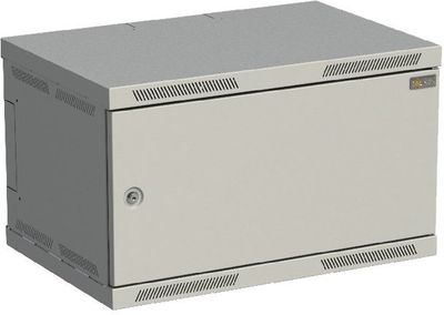 Rozvádzač nástenný SENSA 6U 400mm, dvere plech, RAL 7035, SENSA-6U-64-21-G