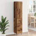vidaXL Highboard Staré drevo 34,5 x 34 x 90 cm Kompozitné drevo