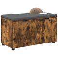 vidaXL Predsieňová lavica s vankúšom Údený Dub 80 x 38 x 46 cm