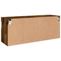 vidaXL TV nástenná skrinka s LED svetlami dymový dub 100x30x40 cm