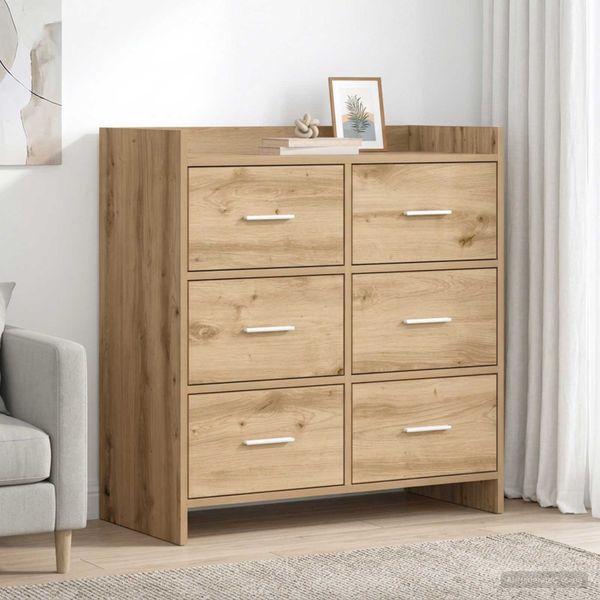 vidaXL Servírovacia skriňa Dub artisan 75 x 33 x 80 cm