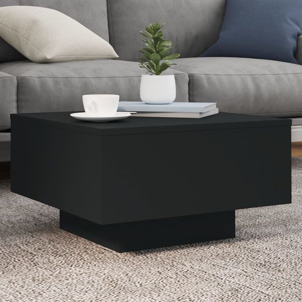 vidaXL Konferenčný stolík s LED svetlami čierny 55x55x31 cm